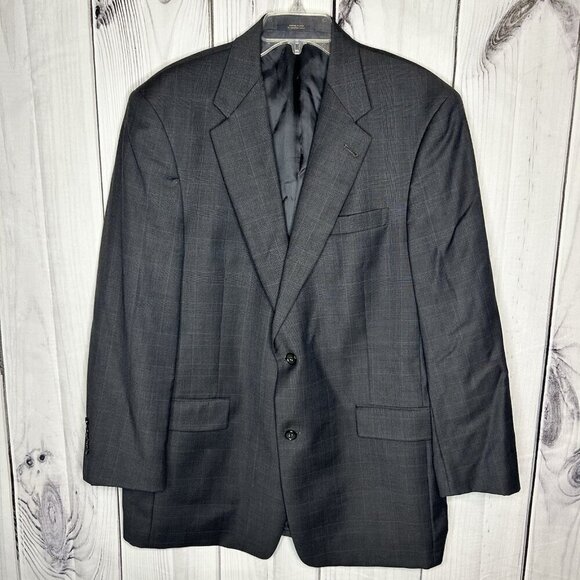 Hart Schaffner Marx Gray Glen Check Sport Coat Blazer 42R Vintage Union Made USA - Picture 1 of 7